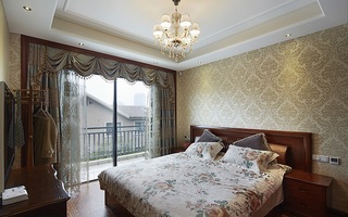低奢复古欧式卧室背景墙效果图