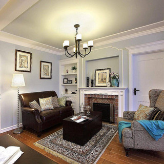 古典美式设计风格二居客厅装修效果图