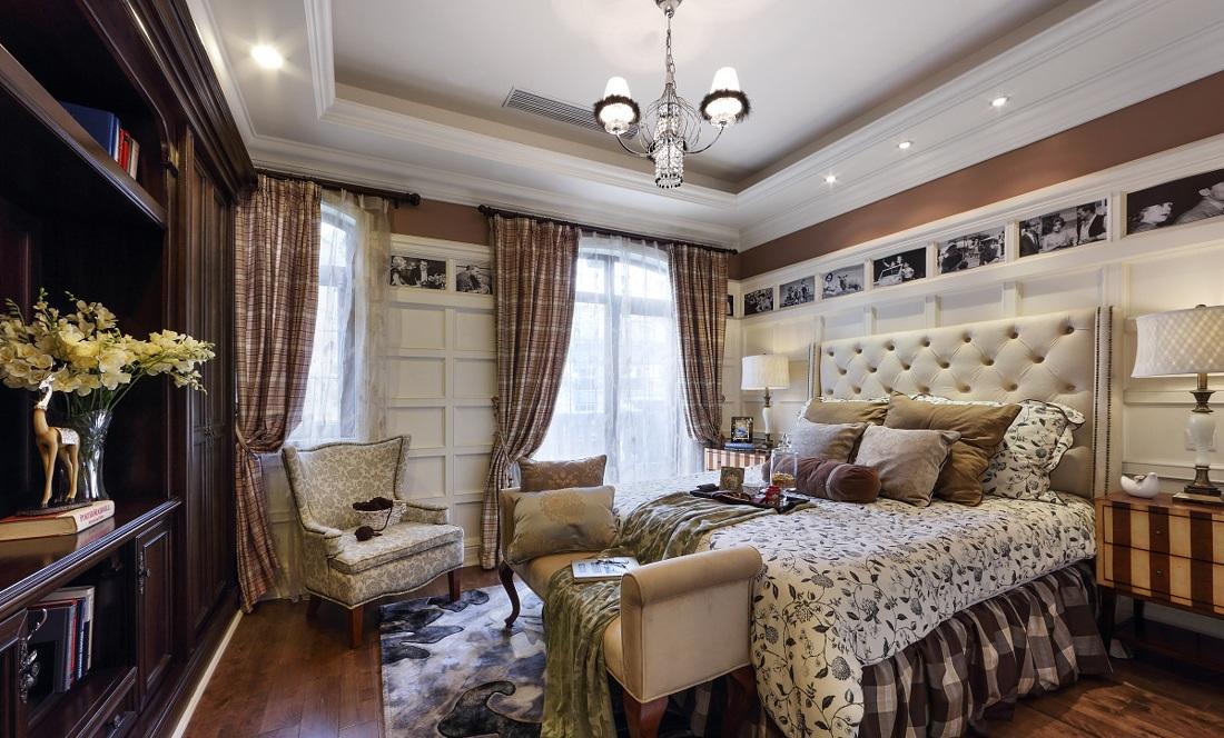 古典奢华欧式设计风格卧室床尾凳布置效果图