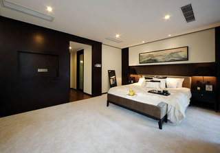 儒雅新中式风格主卧室设计装修案例欣赏