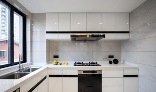时尚黑白极简设计厨房橱柜装修图片