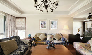 复古美式北欧风格客厅沙发家装效果图