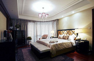 黑白现代复古美式风格卧室装饰案例图