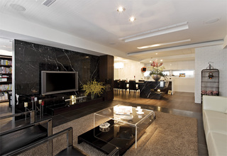 138平奢华时尚黑色系现代风格设计三居室设计