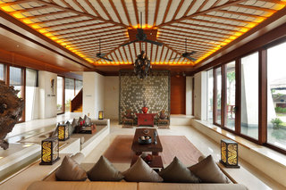 风雅异域东南亚装饰风格别墅客厅吊顶效果图