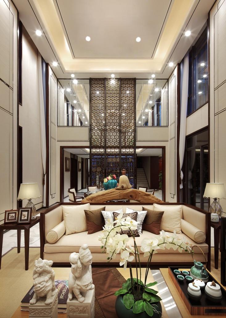 时尚新古典别墅挑高客厅设计欣赏