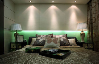 翠绿清新中式风格卧室装潢效果图