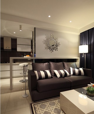 时尚现代客厅沙发背景墙装饰效果图片