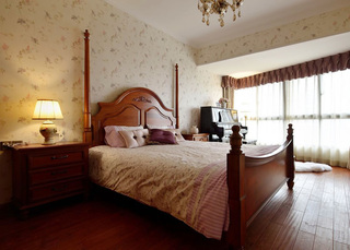 温馨复古美式风格卧室装饰布置效果图
