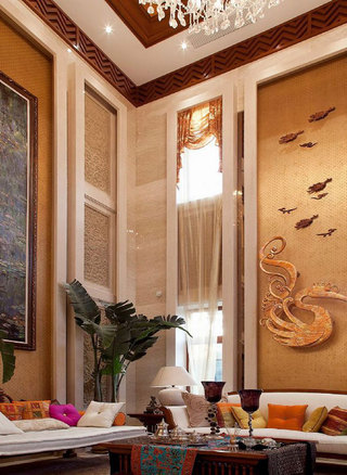 东南亚风格奢华别墅客厅设计图片