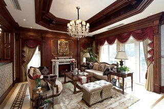 欧式古典风格别墅客厅设计装潢案例图