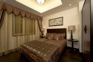 古典简约中式卧室窗帘效果图