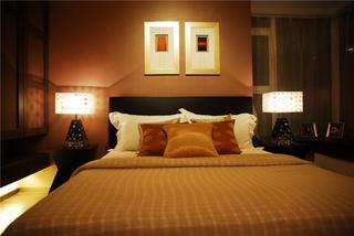 静谧东南亚风格设计卧室台灯装饰效果图片