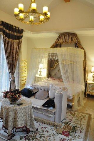 奢华唯美卧室窗帘设计效果图