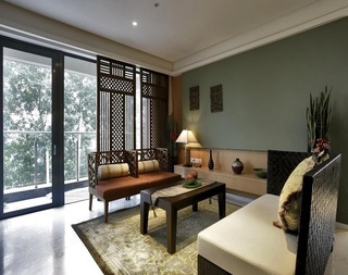 深色系东南亚风格设计室内客厅设计装修图片