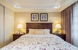 清新自然美式风格卧室布置效果图