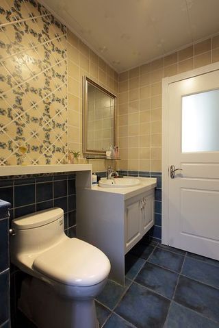 简欧风格现代卫生间浴室柜设计装潢效果图