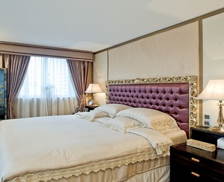 风雅时尚现代设计风格公寓卧室窗帘搭配效果图