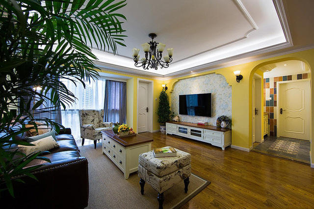 20万元打造美式田园风格复式装潢案例图_齐家网装修效果图