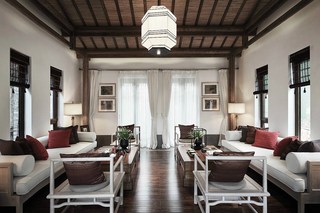 复古素雅中式风格别墅客厅装修案例