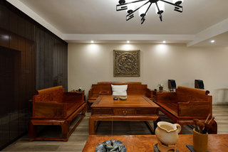 明清中式客厅红木家具效果图