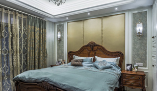 现代新古典欧式混搭卧室布置效果图