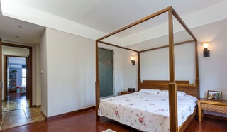 中式设计简约卧室四柱床装饰效果图