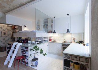 62平旧房改造北欧小公寓设计装修案例图片