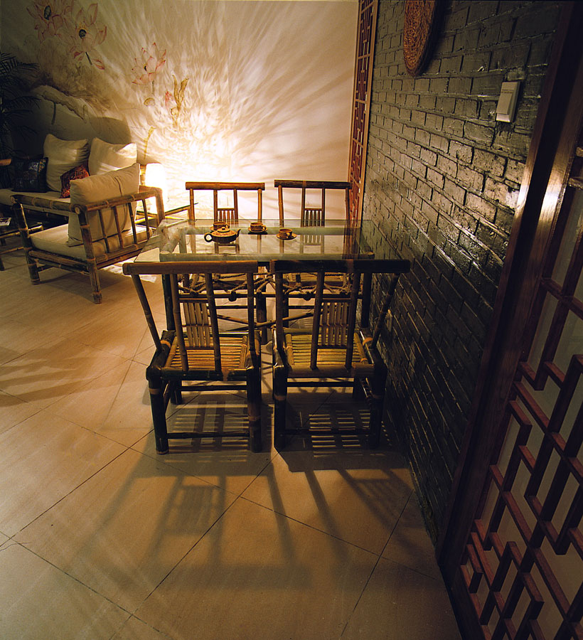 竹林生态中式小户型餐厅背景墙设计欣赏
