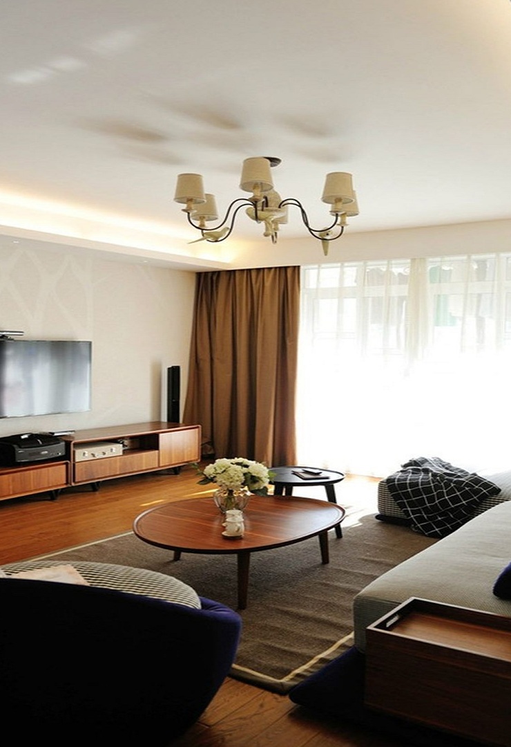 清雅幽静日式现代风格三居室客厅装潢案例图