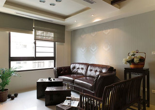 优雅中式古典设计客厅沙发背景墙图片