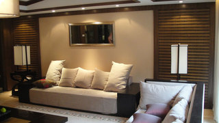 时尚现代设计风格三居室内沙发背景墙装修图片