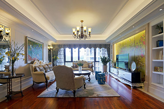 宽敞亮丽混搭欧式风格家居客厅设计装修图