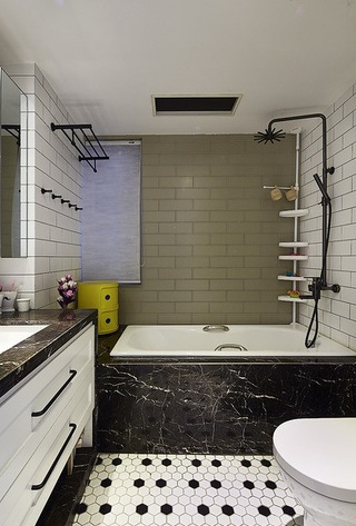 黑白灰北欧风格卫生间卫浴挂件装饰效果图