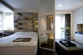 现代简约风格小户型卧室背景墙效果图