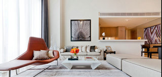 现代简约中式客厅沙发隔断背景墙设计美图