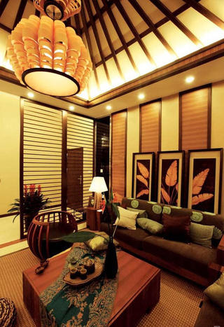 静谧豪华东南亚设计风格别墅室内装修效果图