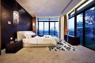现代新中式风格休闲别墅卧室装修效果图