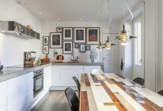 简约北欧风格厨房白色橱柜效果图