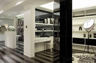 黑白时尚设计现代书房隔断效果图