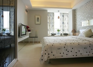 简洁时尚现代装修风格卧室小飘窗设计效果图