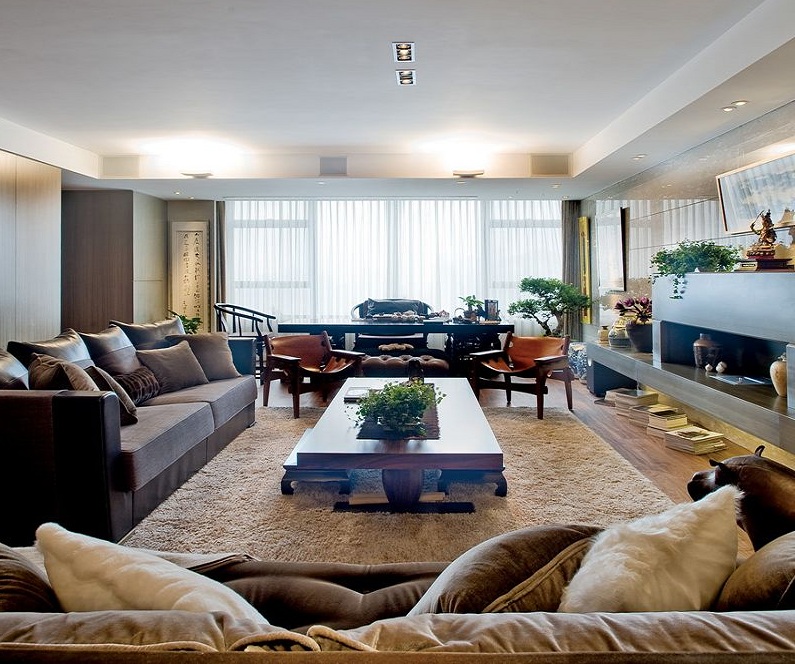 风雅时尚现代设计风格公寓客厅整体装潢美图