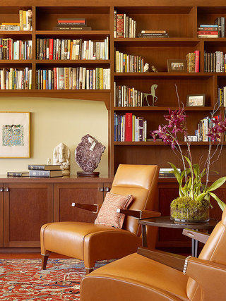 优雅自然美式公寓住宅书房书架装饰欣赏图