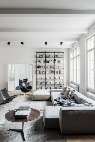 黑白简尚北欧风格公寓客厅效果图