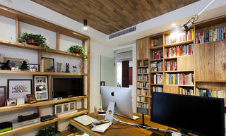 北欧风格室内书房实木吊顶装修设计效果图