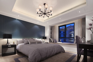 150平现代时尚卧室飘窗设计效果图
