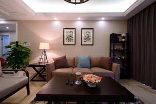 质朴美式风格客厅沙发背景墙装饰效果图