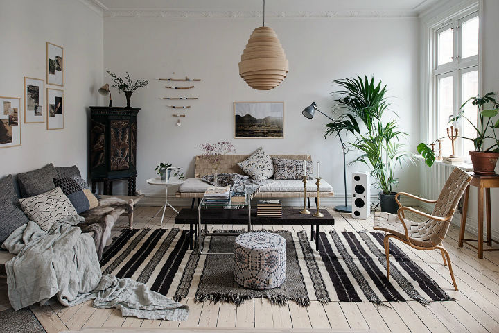 传统自然北欧二居室室内装潢效果图