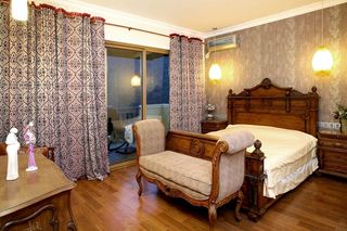 欧式复古设计卧室窗帘效果图