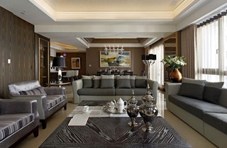 简单大气现代公寓室内客厅效果图